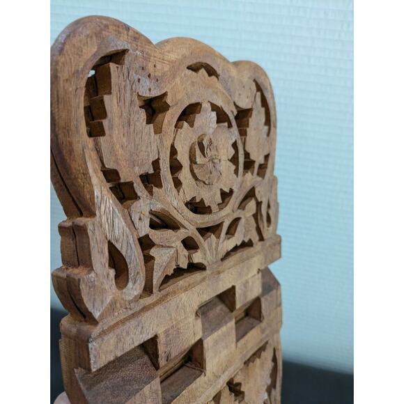 Vintage Hand Carved‎ Foldable Wooden Book Holder/Stand - Picture 10 of 12